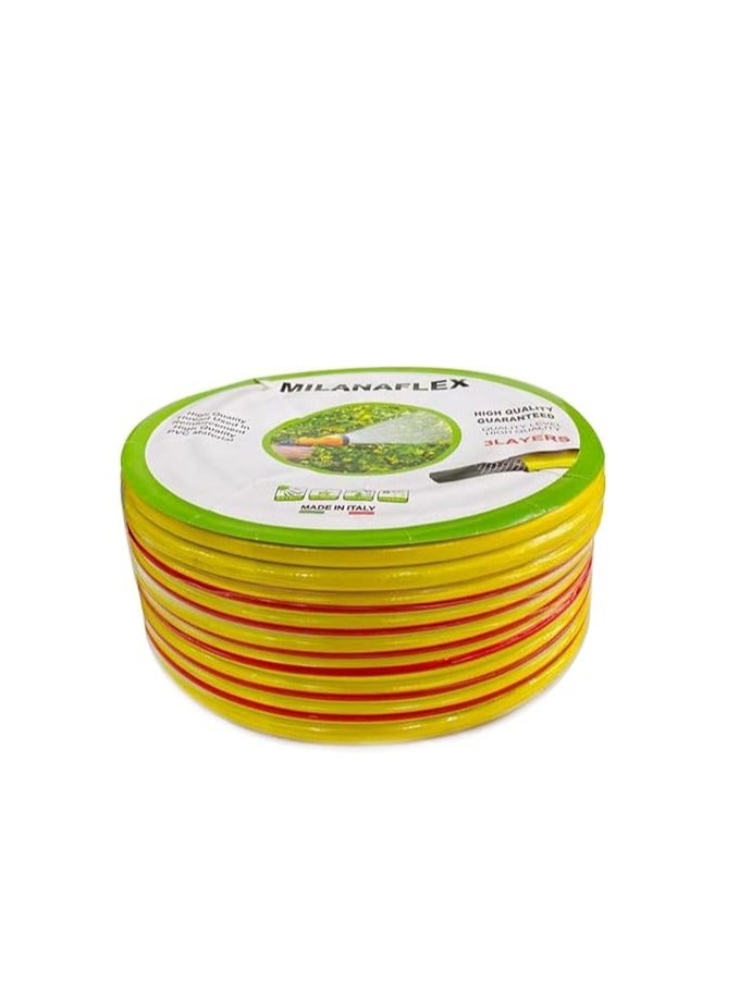 Generic Garden Hose Reinforced (Yellow) 1/2 Inch 50 Meter Irrigation Water Hose Flexible Watering hose, Made in ITALY 