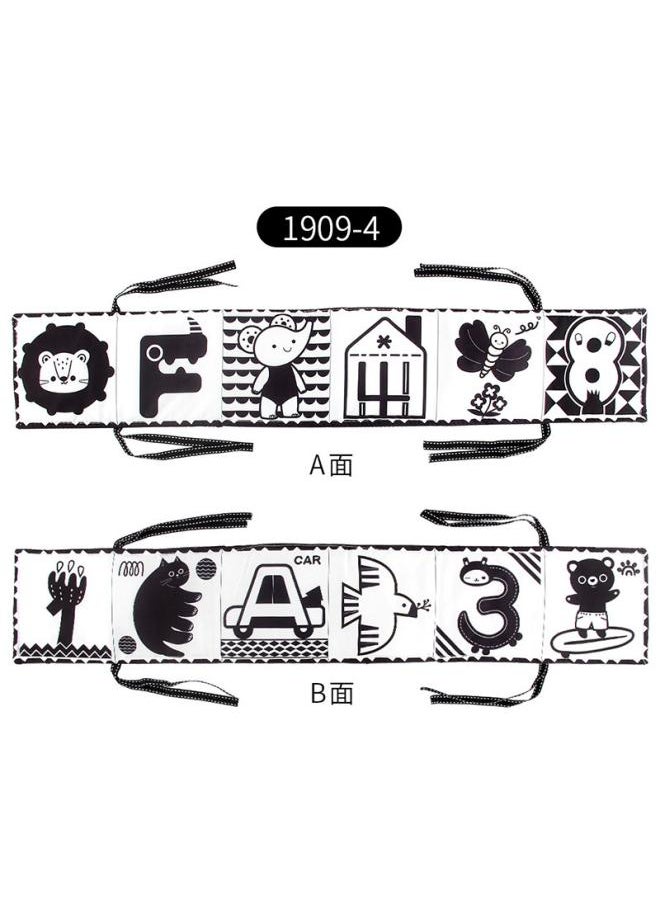 Generic - Baby Crib Early Education Educational Toys Double-sided Black And White Cloth Book Bed Circumference Pendant Cognitive Shape Animal Baby Cloth Book - Image 1