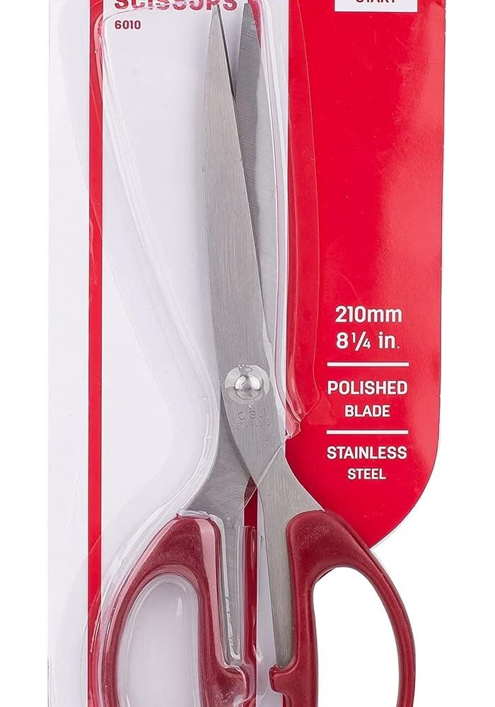 Deli E6010 Scissors, 210mm Length, Black/Red - Image 2