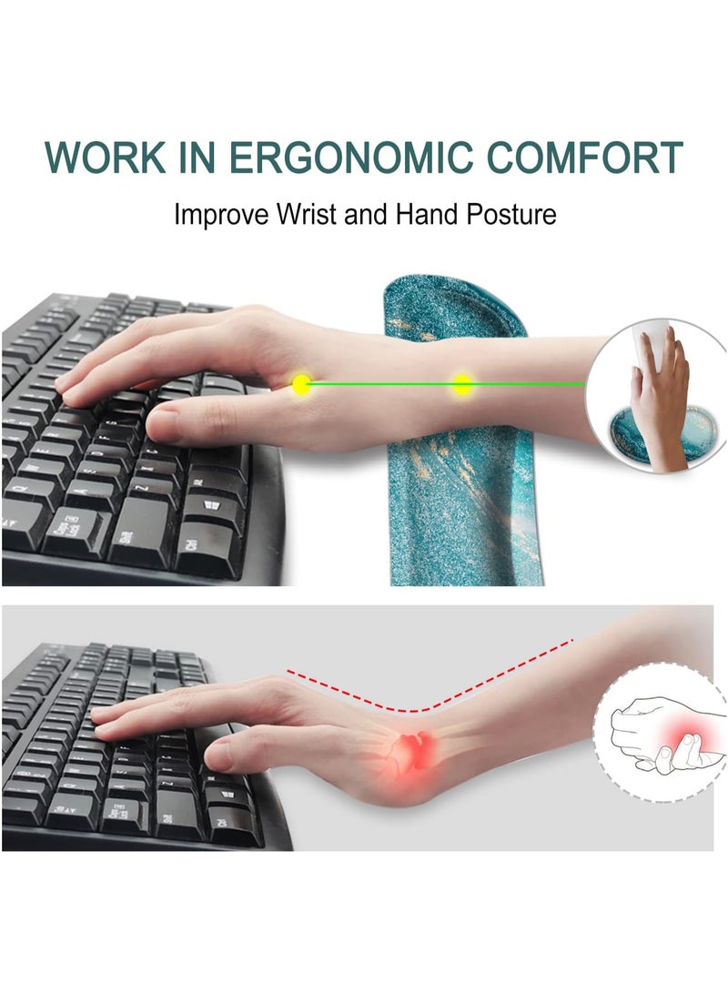 Arabest Mouse pad, Gaming Mouse Pad Wrist Support Set,4in1 Desk Mat+ Keyboard Wrist Rest+Mouse Wrist Rest+Coaster Set with Ergonomic Design for Home Office Table Computer  - Image 3