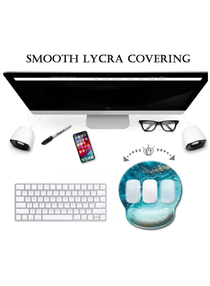 Arabest Mouse pad, Gaming Mouse Pad Wrist Support Set,4in1 Desk Mat+ Keyboard Wrist Rest+Mouse Wrist Rest+Coaster Set with Ergonomic Design for Home Office Table Computer  - Image 5