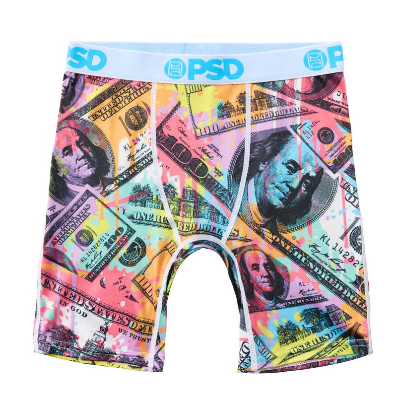PSD Underwear Boys Youth Funny Money Boxer Brief 3 Pack, Multi, M - Image 2