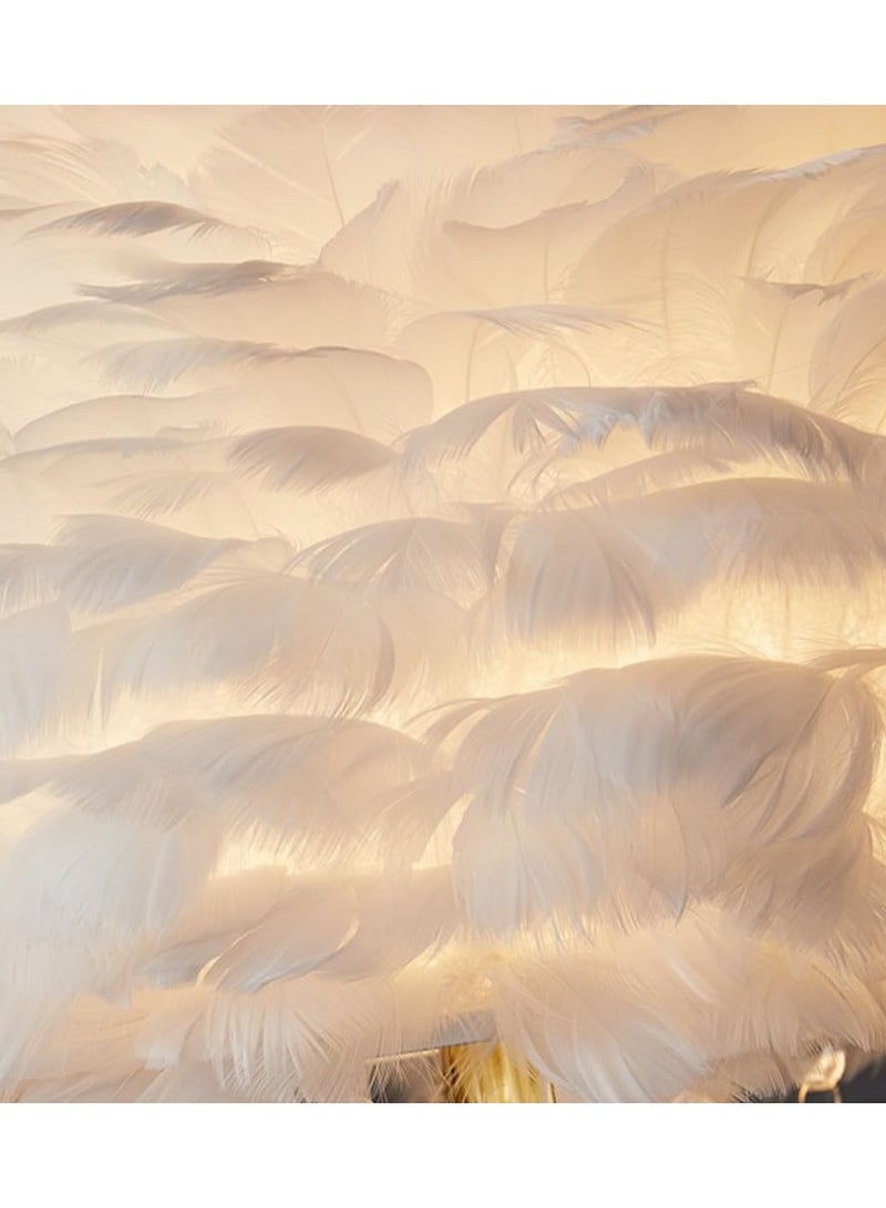 Floor Lamp Floor Lamp Feather Crystal Lamp Living Room Sofa Decorative Light 3-Color Dimmable Floor Lamp Standing Table Lamp - Image 4