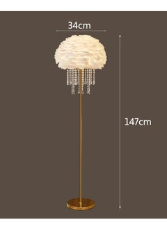 Generic Floor Lamp Floor Lamp Feather Crystal Lamp Living Room Sofa Decorative Light 3-Color Dimmable Floor Lamp Standing Table Lamp  - Image 5