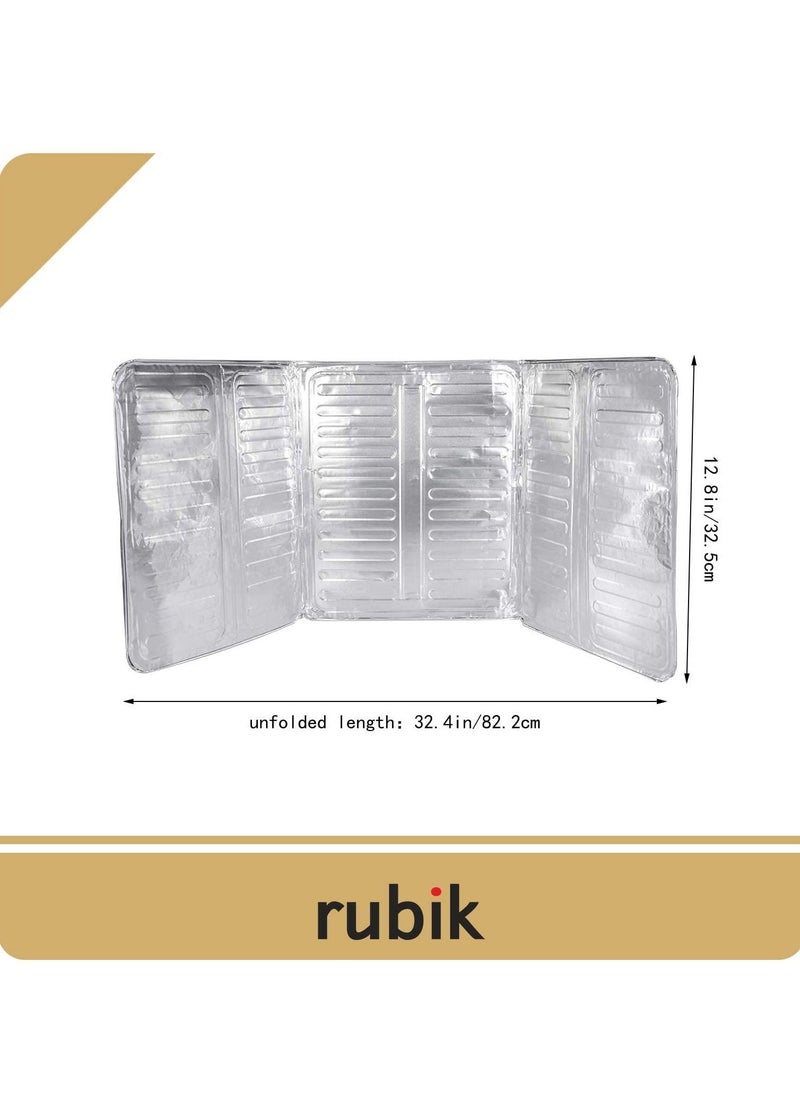 Rubik - Oil Splash Guard Cooking Aluminum Foil Gas Stove Oil Splatter Shield Screen For Stove Top, Frying Pan, Kitchen Tool For Wall Oil, Silver - Image 1