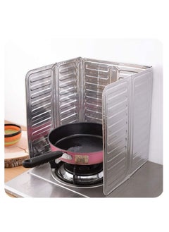 Oil Splash Guard Cooking Aluminum Foil Gas Stove Oil Splatter Shield Screen For Stove Top, Frying Pan, Kitchen Tool For Wall Oil, Silver