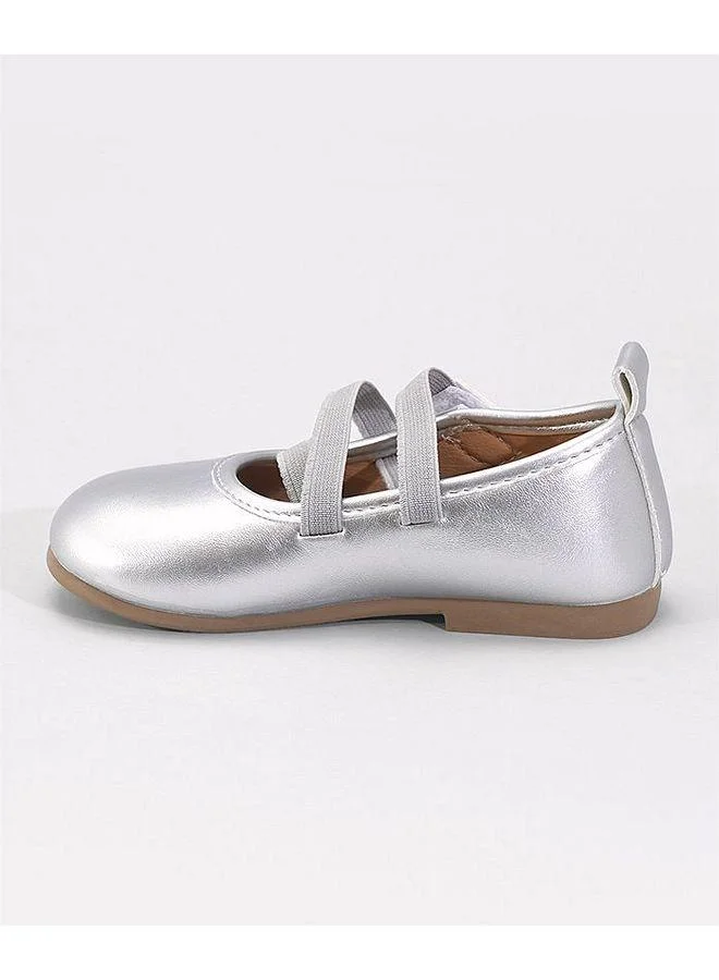 Mark & Mia Mark & Mia Solid Velcro Closure Ballerinas - Silver