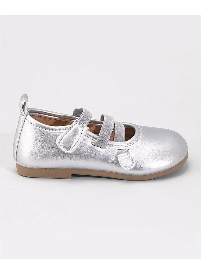 Mark & Mia Mark & Mia Solid Velcro Closure Ballerinas - Silver