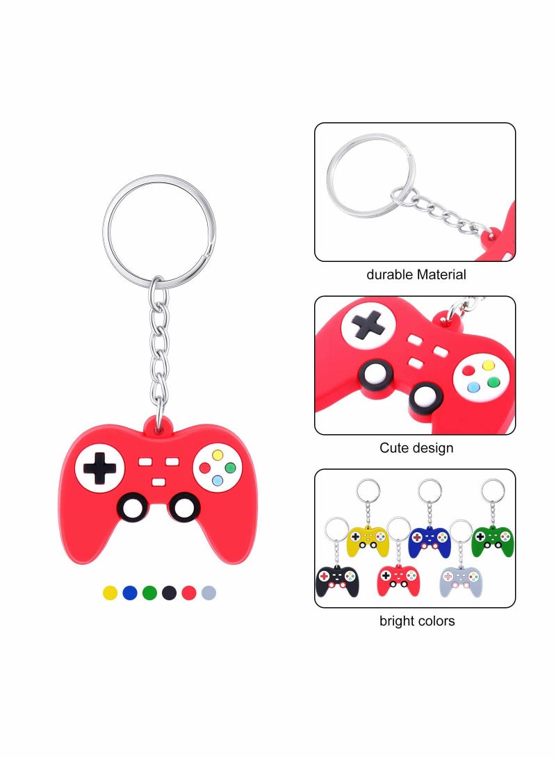 KASTWAVE 36 Pieces Video Game Controller Keychains Game Controller Key Ring Gaming Controller Handle Pendant Charms for Video Game Party Favors Birthday Baby Shower, 6 Colors - Image 3