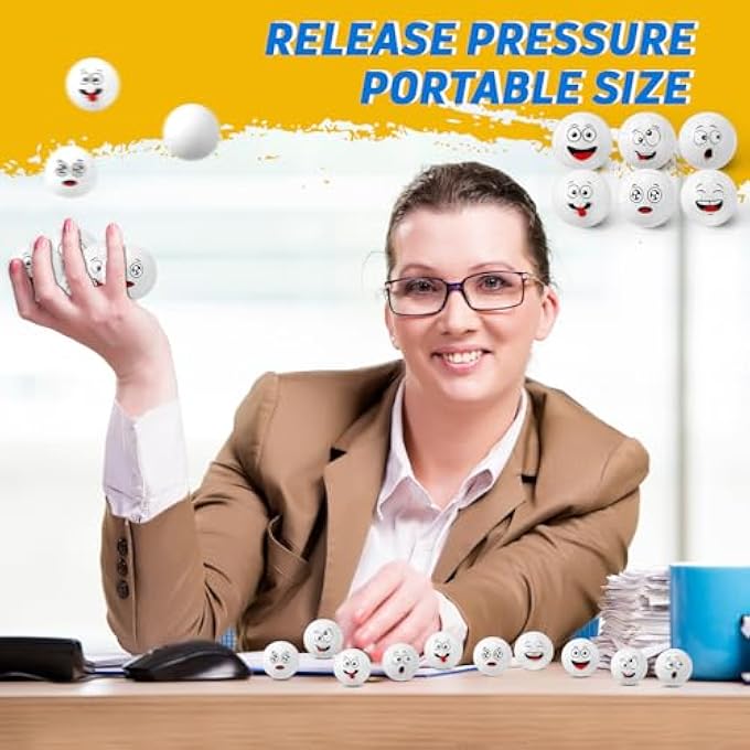 Arrowbash 12 Pcs Mini Face Stress Balls for Boys Girls Sport Funny Face Squeeze Foam Balls for Stress and Anxiety Relief for Party Favors Birthday Gift Decoration (Volleyball) - Image 2