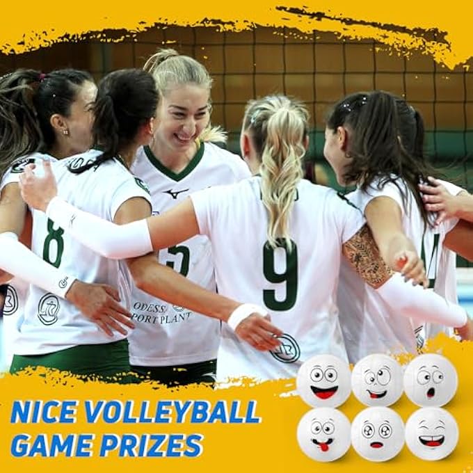 Arrowbash 12 Pcs Mini Face Stress Balls for Boys Girls Sport Funny Face Squeeze Foam Balls for Stress and Anxiety Relief for Party Favors Birthday Gift Decoration (Volleyball) - Image 4