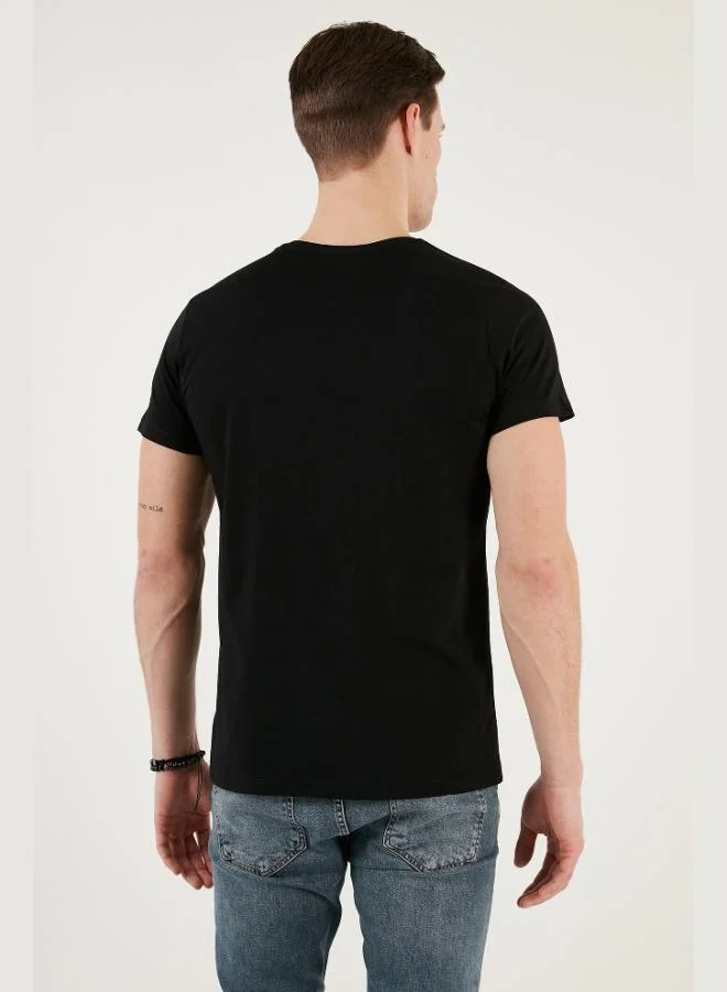 Buratti  Buratti Cotton Slim Fit Crew Neck Printed T-Shirt Men's T-Shirt 541 ENJOY for Men | Best Price UAE