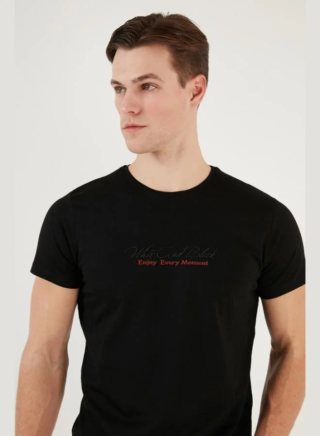 Buratti  Buratti Cotton Slim Fit Crew Neck Printed T-Shirt Men's T-Shirt 541 ENJOY for Men | Best Price UAE