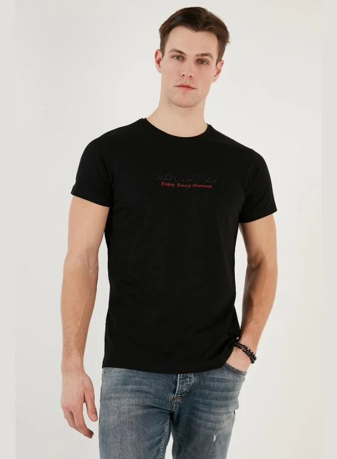 Buratti Cotton Slim Fit Crew Neck Printed T-Shirt Men's T-Shirt 541 ENJOY