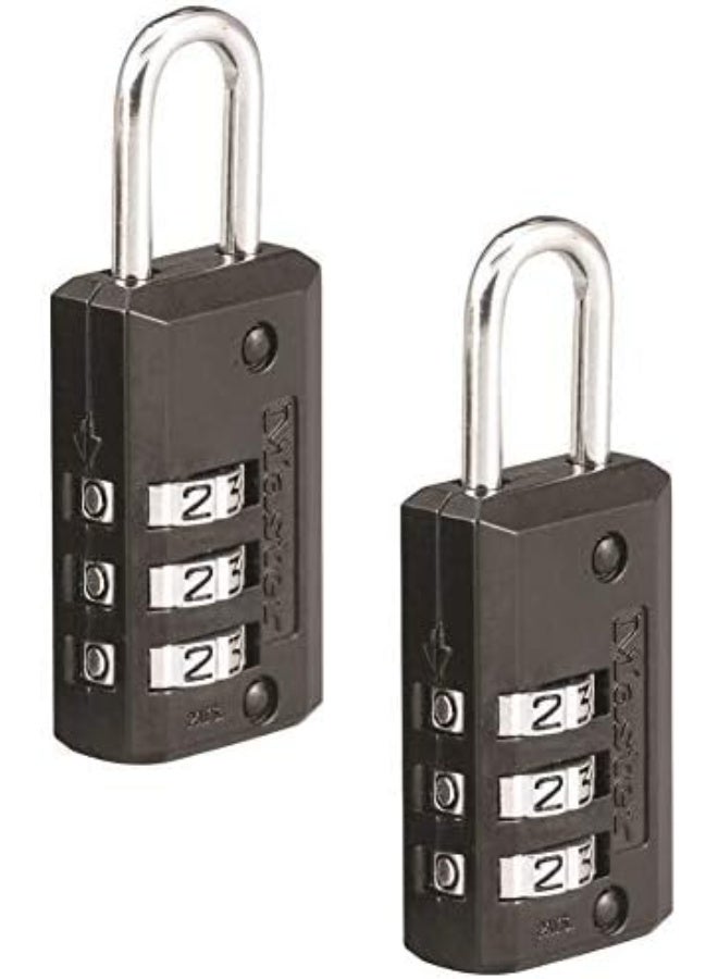Master Lock Master Lock Black Set Your Own Combination Luggage Lock, Custom Combo Suitcase Padlock for Travel Bags or Backpacks, 646T , 2 Count ( Pack of 1)  - Image 3