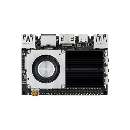 khadas Amlogic A311D2 Single Board Computer-khadas VIM4 with 3.2 Tops NPU with Active Cooling Kit Supports 4K UI and HDMI Input, 4 Display Interfaces, LAN WiFi 6&BT5.1, 8GB 64bit LPDDR4X 2016MHz - Image 1