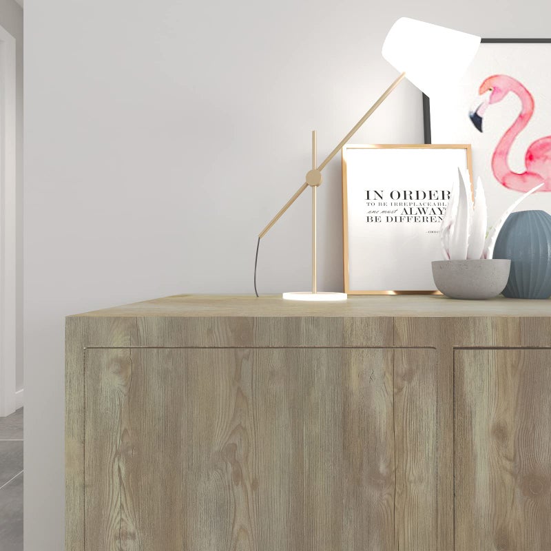 MelunMer Wood Peel and Stick Wallpaper Faux Wood Grain Contact Paper for Cabinets Kitchen Contact Paper Countertop Self-Adhesive Removable Wallpaper Oak Vintage Wooden Panel Interior Decorative 15.7”×197” - Image 2