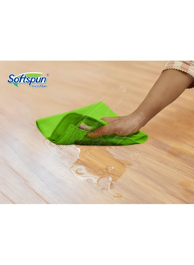 SOFTSPUN Microfiber Cloth (5pcs - 40x60cms -340GSM) Green, Super Soft Absorbent Cleaning Towels Cleans & Polishes Everything in Your Home. - Image 4