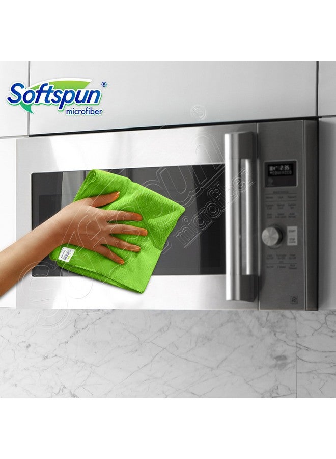 SOFTSPUN Microfiber Cloth (5pcs - 40x60cms -340GSM) Green, Super Soft Absorbent Cleaning Towels Cleans & Polishes Everything in Your Home. - Image 3