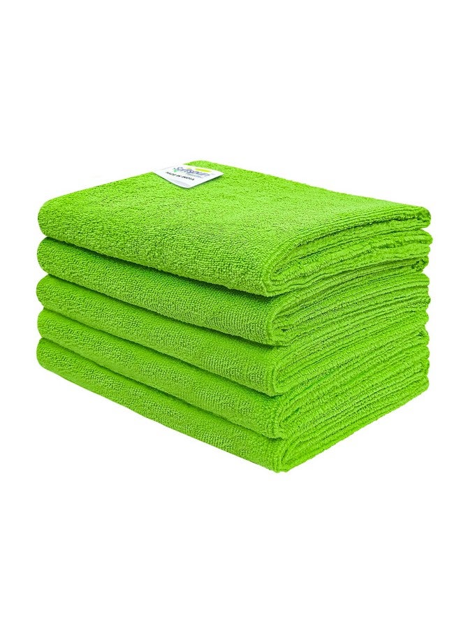 SOFTSPUN Microfiber Cloth (5pcs - 40x60cms -340GSM) Green, Super Soft Absorbent Cleaning Towels Cleans & Polishes Everything in Your Home. - Image 1