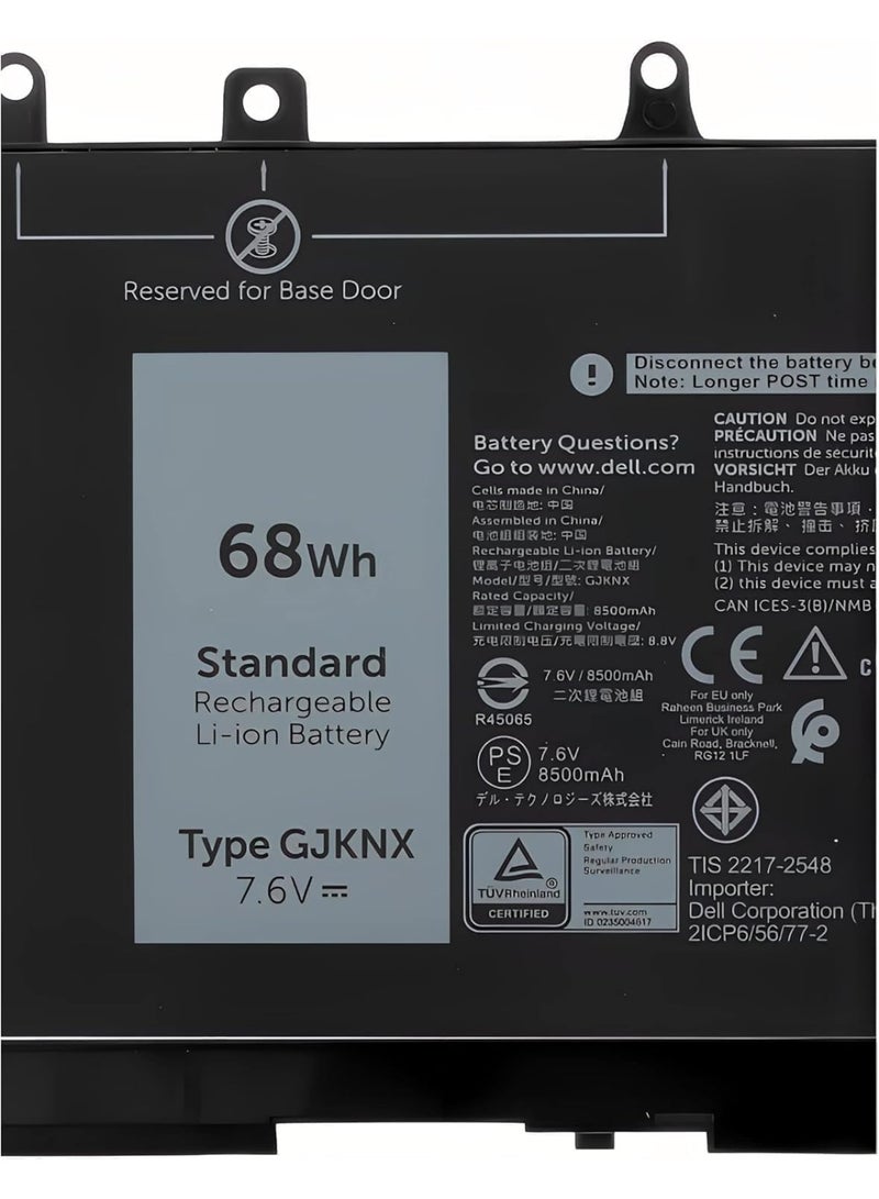 Terabyte 68Wh 4 Cell 8500mAh battery for Dell Latitude 5580, 5480, 5280, 5290, 5590, 5491, 5495, 5591 and Precision 3520, 3530. Compatible with part numbers GJKNX, GD1JP, FPT1C, KCM82, MT31P. - Image 2