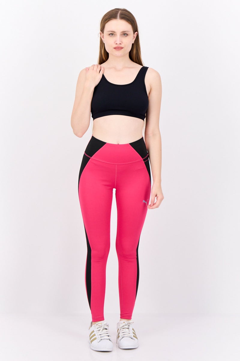 PUMA Women Sportswear Fit High Rise Training Leggings, Pink/Black - Image 4