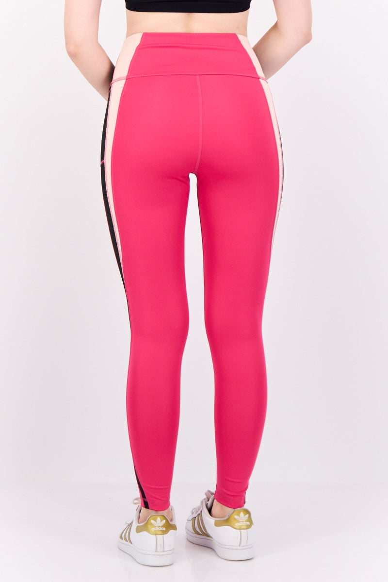 PUMA Women Sportswear Fit High Rise Training Leggings, Pink/Black - Image 3