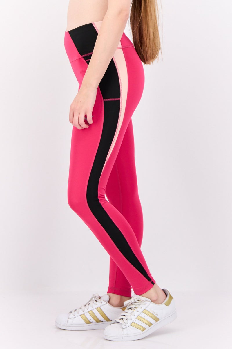 PUMA Women Sportswear Fit High Rise Training Leggings, Pink/Black - Image 2