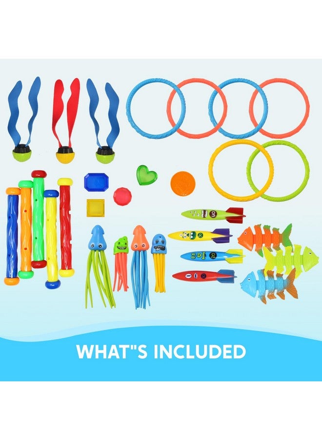 JOYIN JOYIN 30 Pcs Diving Pool Toys for Kids Ages 3-12 Jumbo Set with Storage Bag Pool Games Summer Swim Water FishToys - Image 2