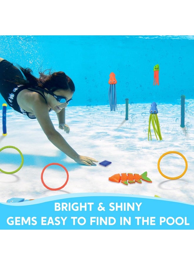 JOYIN JOYIN 30 Pcs Diving Pool Toys for Kids Ages 3-12 Jumbo Set with Storage Bag Pool Games Summer Swim Water FishToys - Image 3