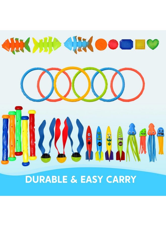 JOYIN JOYIN 30 Pcs Diving Pool Toys for Kids Ages 3-12 Jumbo Set with Storage Bag Pool Games Summer Swim Water FishToys - Image 4