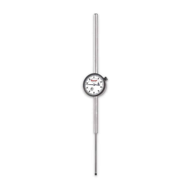 Starrett 25 Series Dial Indicator with Jewel Bearings and LugOnCenter Back  White Face 04000 Range 0100 Continuous Dial 001 Graduations  254041J - Image 1