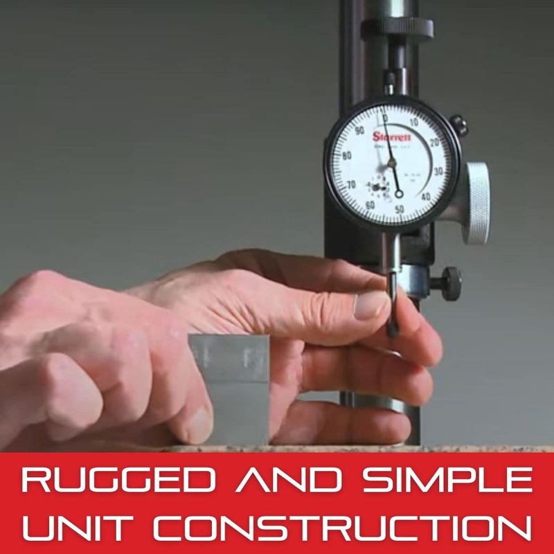 Starrett 25 Series Dial Indicator with Jewel Bearings and LugOnCenter Back  White Face 04000 Range 0100 Continuous Dial 001 Graduations  254041J - Image 3