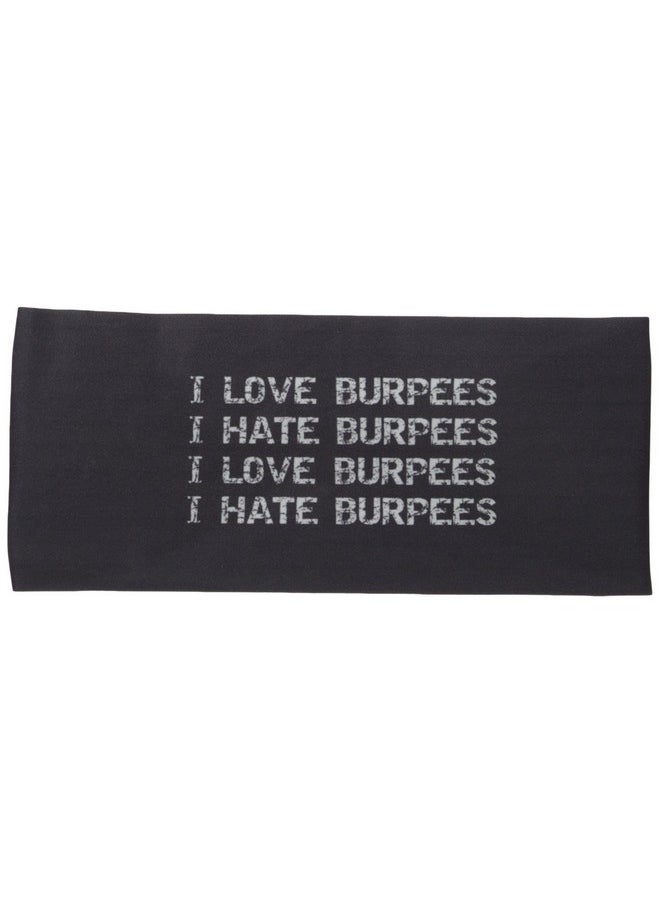 Bondi Band Bondi Band "I Love Burpees I Hate Burpees" Moisture Wicking 4" Headband, One Size, Black  - Image 2