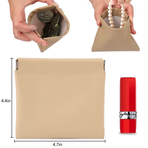 BUSOHA حقيبة مكياج صغيرة 4 قطع من بوسوها للحقائب، حقائب تجميل محمولة صغيرة للنساء، حقيبة نقود، منظّم مستلزمات التجميل، حقيبة تخزين صغيرة للسفر - Image 2