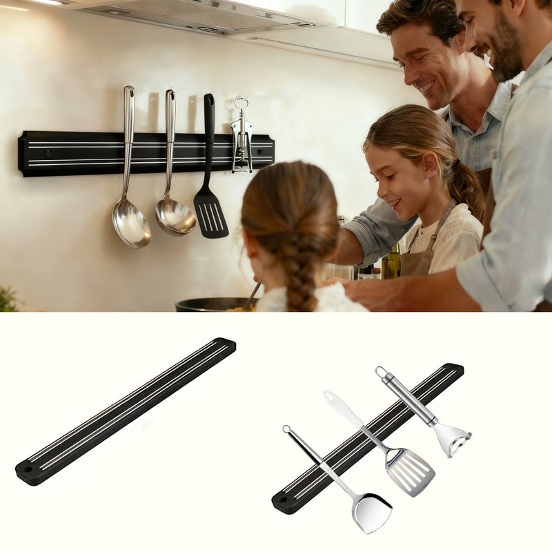 Wall Mounted Magnetic Knife Holder 8inch Kitchen Utensil Storage Rack - Image 1