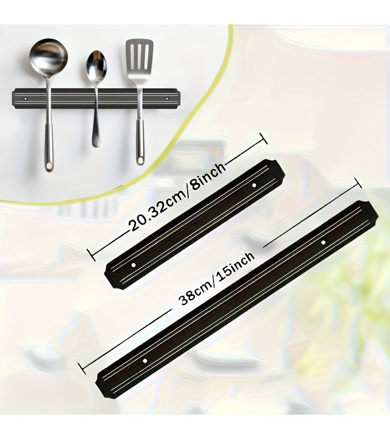 Wall Mounted Magnetic Knife Holder 8inch Kitchen Utensil Storage Rack - Image 2