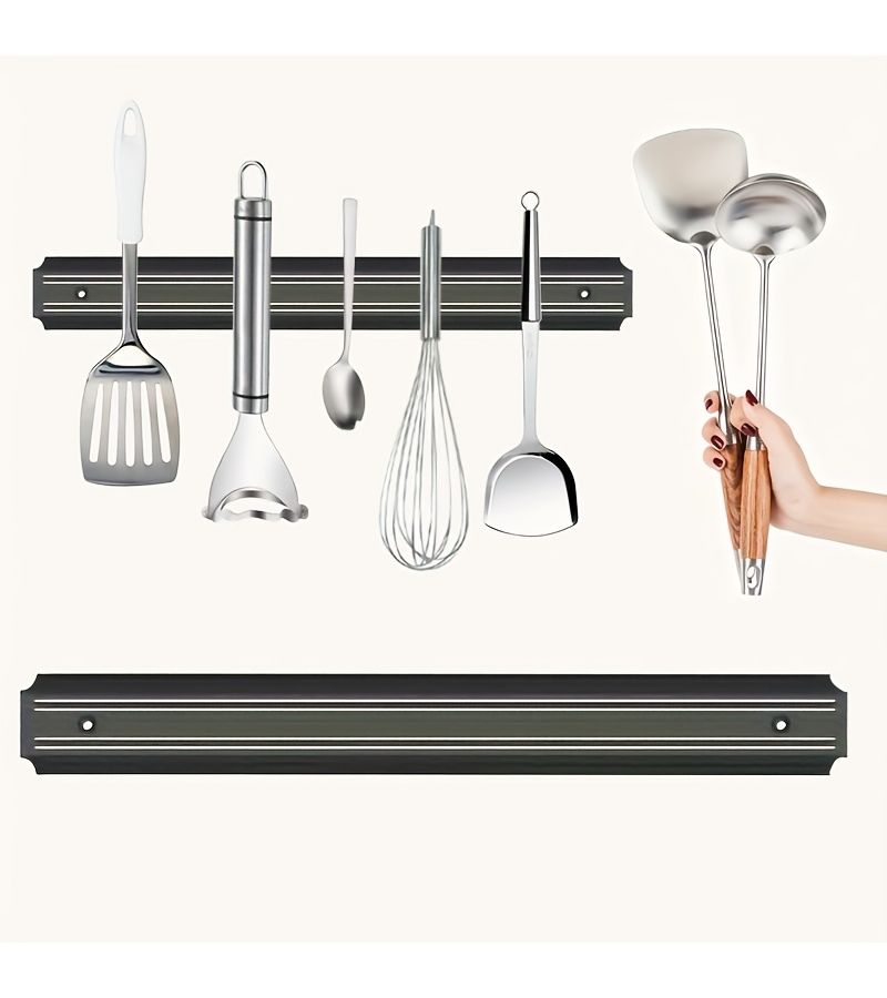 Wall Mounted Magnetic Knife Holder 8inch Kitchen Utensil Storage Rack - Image 4