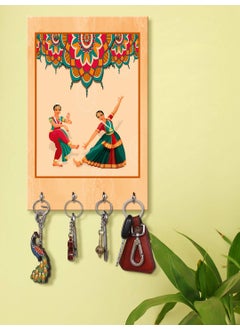 999STORE 999STORE wall hangers decorative holder wall mount hanger organizer Indian Dancing Lady key stand for wall MDF_75X12 Inch_Multi KeyholderP049  - Image 1