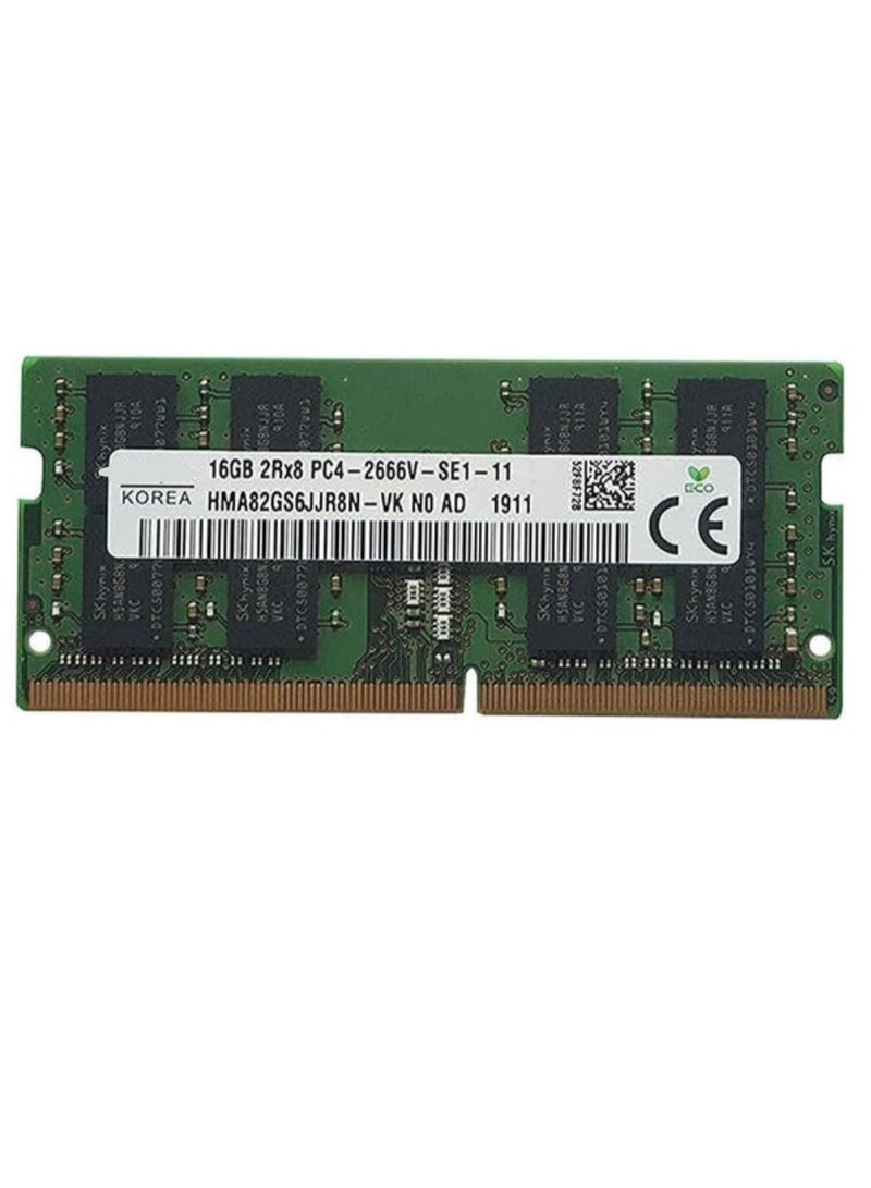 رام لابتوب DDR4 سعة 16 جيجا - سرعة 2666 ميجاهرتز، تصميم SO-DIMM بـ260 سن، توقيت CL19