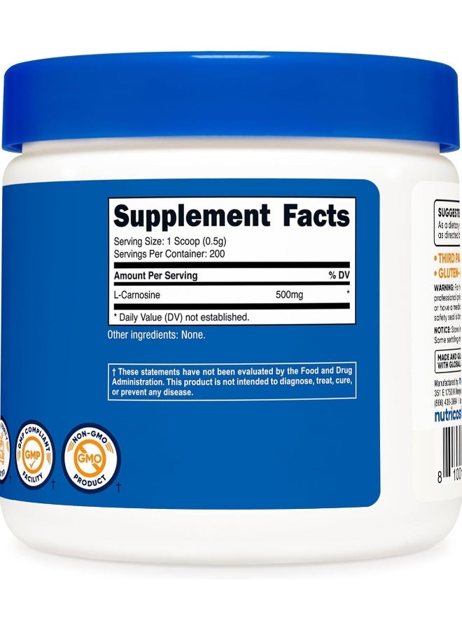 Nutricost L-Carnosine Powder 100 Grams (200 Servings) - Non-Gmo - Image 5