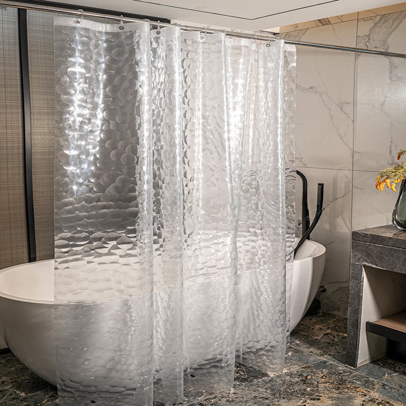 Waterproof Thick PEVA Shower Curtain with Hooks 3D fish scale steel button magnet 