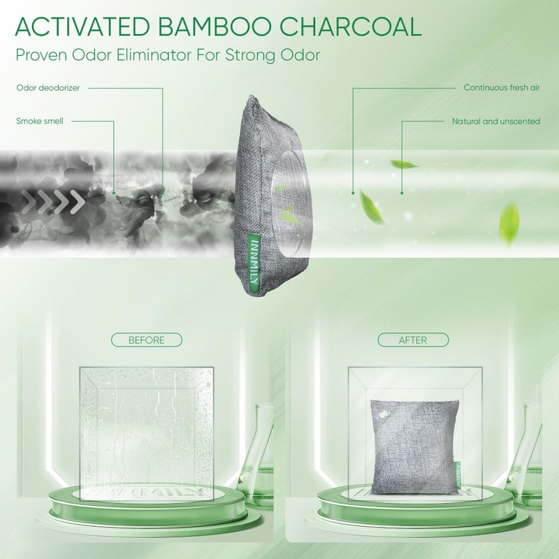 Activated Charcoal Odor Absorber, 6 Pack Natural Shoe Odor Eliminator, Bamboo Charcoal Air Purifying Bags, Sneaker Deodorizer and Moisture Absorbers for Clean Footwear, Shoe Odor Remover - Image 5