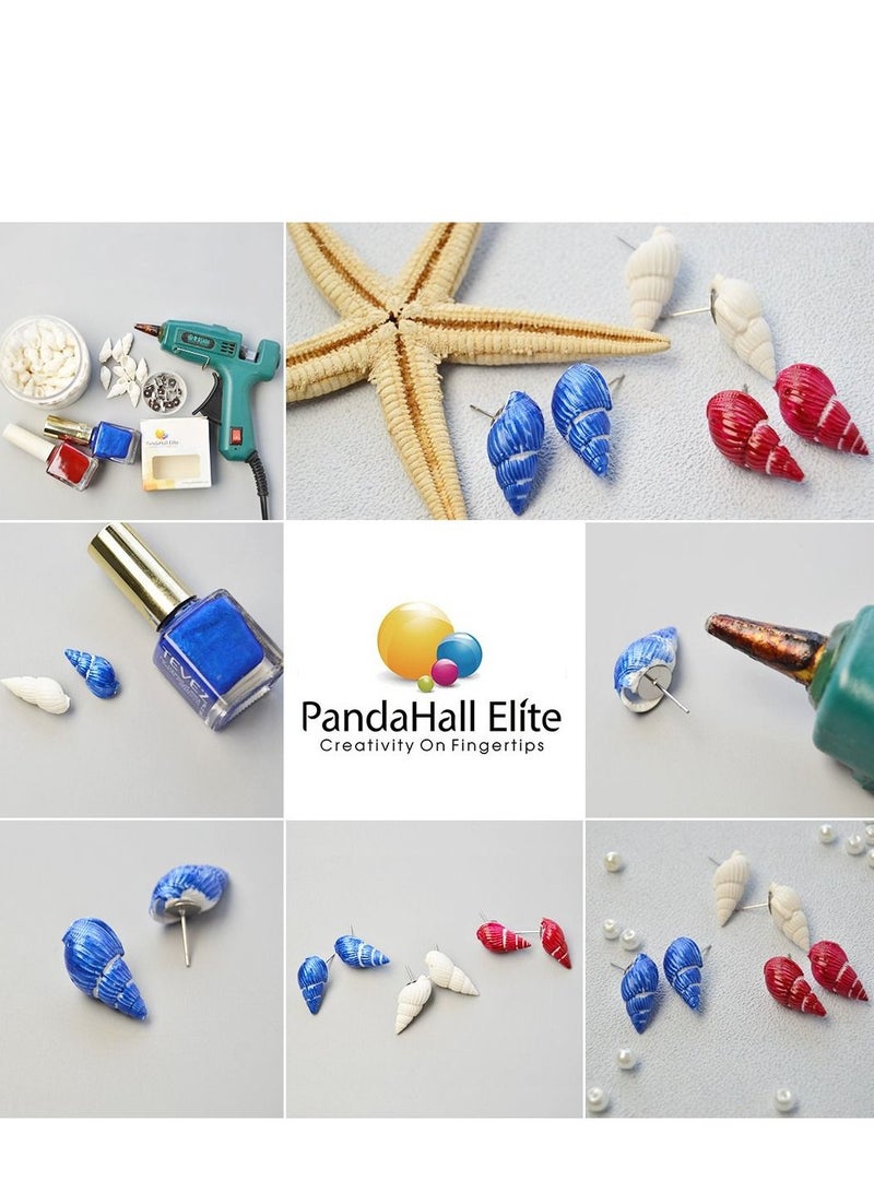 Excefore قواقع صدفية بيضاء من خليج كاي لتزيين المنزل، حفلات الزفاف، الأعمال اليدوية (حوالي 420 قطعة شكل حلزوني) - Image 3