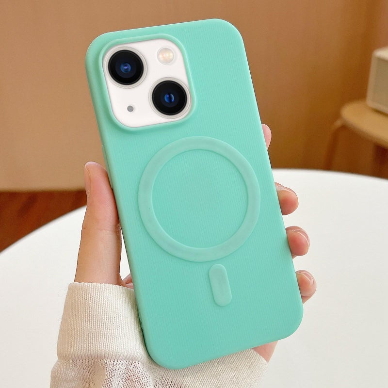 HuHa Protective Cover For iPhone 13 Stripe MagSafe TPU Phone Case(Mint Green) - Image 1
