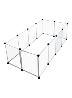 DubaiGallery Adjustable Size and Height of DIY Pet Playpen - Plastic Yard Fence for Small Animals - DIY Closet Organization System(Transparent White)  - Image 1