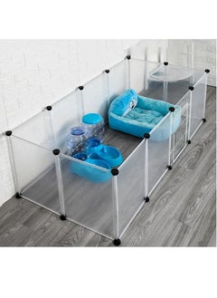 DubaiGallery Adjustable Size and Height of DIY Pet Playpen - Plastic Yard Fence for Small Animals - DIY Closet Organization System(Transparent White)  - Image 2