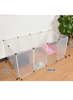DubaiGallery Adjustable Size and Height of DIY Pet Playpen - Plastic Yard Fence for Small Animals - DIY Closet Organization System(Transparent White)  - Image 3