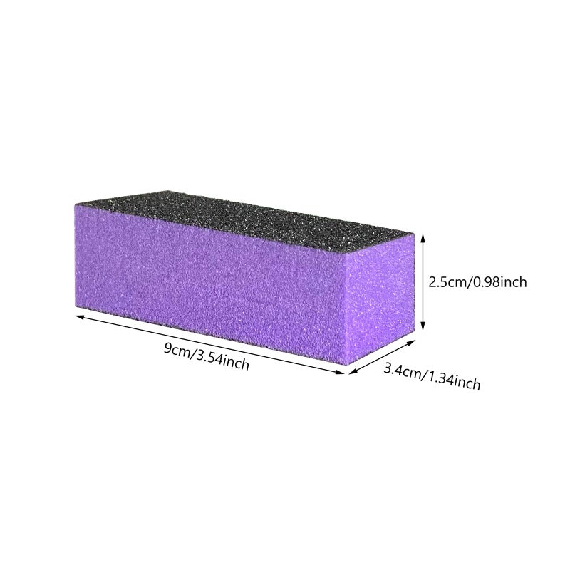 HeeYaa 10 Pcs Nail Buffer Sanding Block Polisher Buffing File 100/180 Grit 3 Sides Nail Files Art Pedicure Manicure File(Black Purple) - Image 2