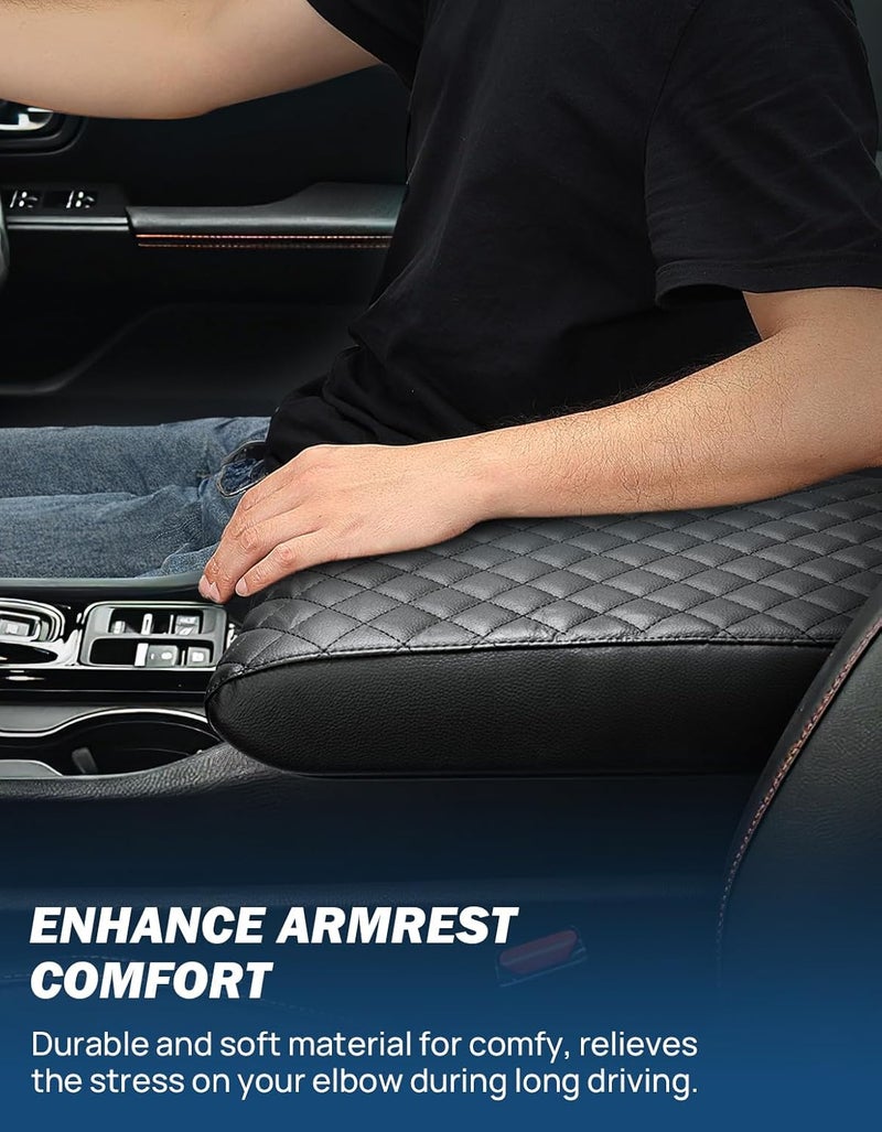 JOYTUTUS Center Console Cover Compatible with 2023 2024 2025 Pilot & 2024 Passport Ridgeline, Car Armrest Cover Console Pad Cushion, Black Leather Center Console Armrest Cover lid Middle Console Cover - Image 4